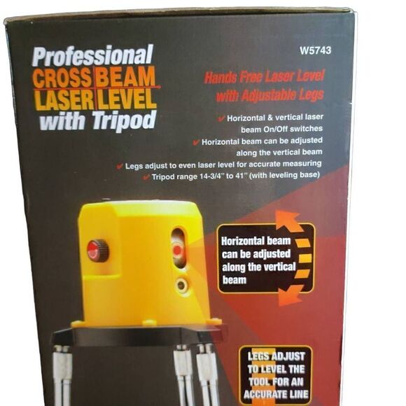 Performance Tool Professional Cross Beam Laser Level With Tripod - Picture 9 of 14